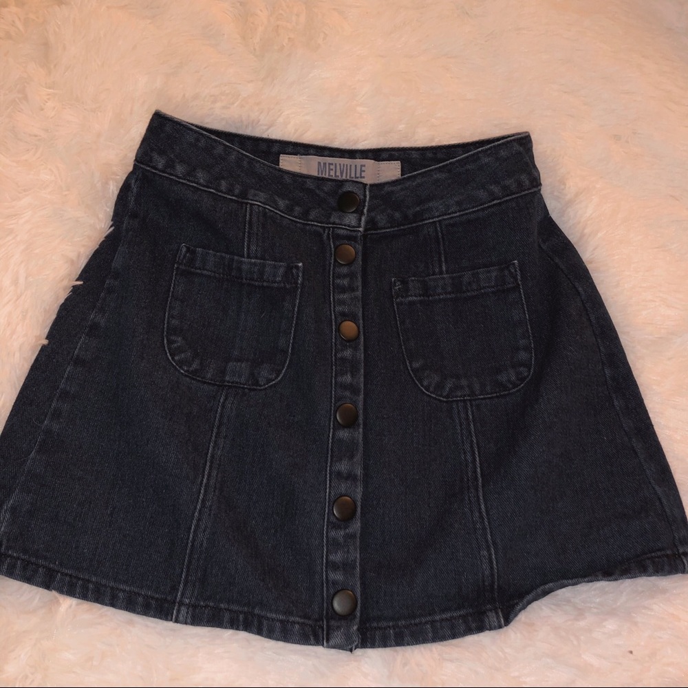 Denim Button-up Skirt